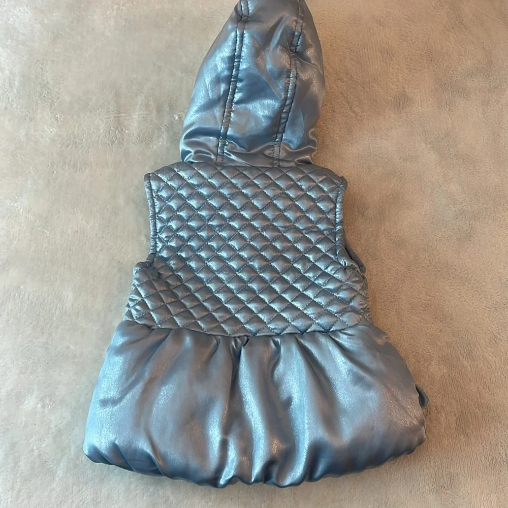 3 for $25! Little Lass Quilted Hooded‎ Vest with Faux Fur Trim, 18 M